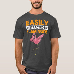 Funny Easily By Flamingos Funny Dabbing Dab Bird  T-Shirt