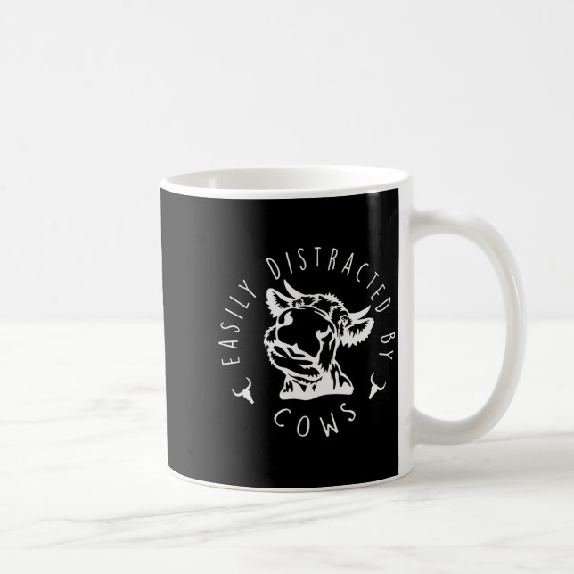 Funny Easily Distracted By Cows Design  Coffee Mug (Right)