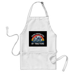 Funny Easily Distracted By Tractors-Shirt Farmer F Adult Apron