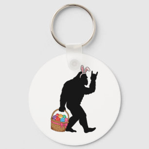 Funny Easter Bigfoot Eggs Costume Bunny Bigfoot Ca Keychain