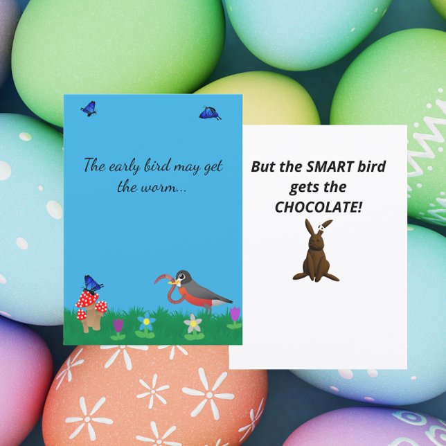 Funny Easter Bird Pun Flat Holiday Card (Creator Uploaded)