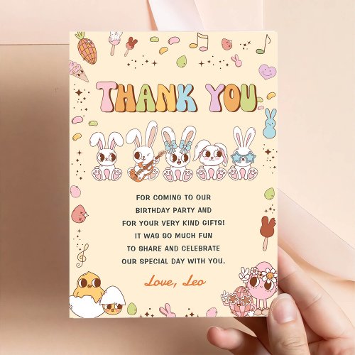 Funny  Easter Birthday Party Thank You Card
