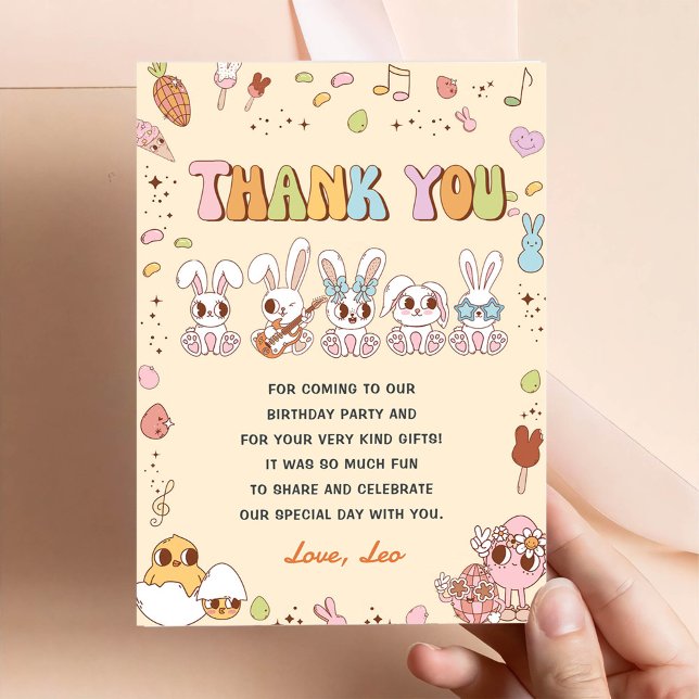 Funny  Easter Birthday Party Thank You Card (Creator Uploaded)