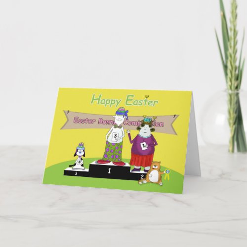 Funny Easter bonnet Holiday Card
