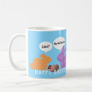 Funny Easter Bunnies Illustration Coffee Mug
