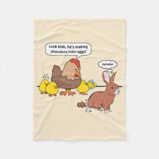 Funny Easter Bunny Chocolate Eggs Fleece Blanket