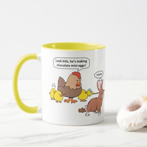 Funny Easter Bunny Chocolate Eggs Mug