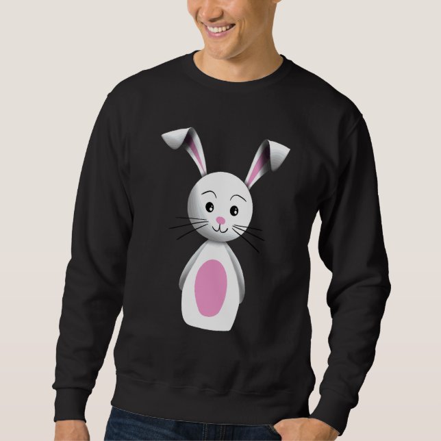 Funny Easter Bunny Costume Rabbit Floppy Ears Spri Sweatshirt (Front)