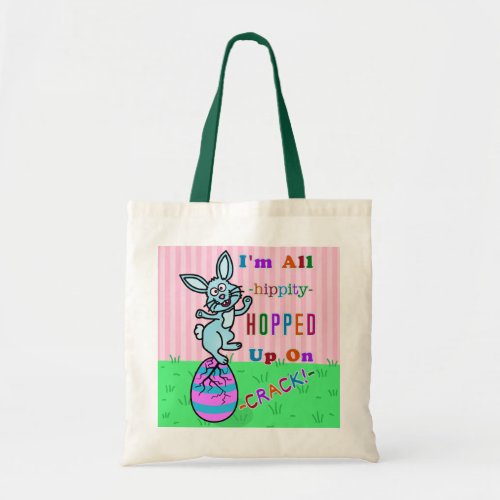 Funny Easter Bunny Cracked Egg Humor Tote Bag
