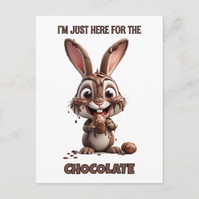 Funny Easter Bunny – Cute & Playful Easter Design Holiday Postcard (Front)