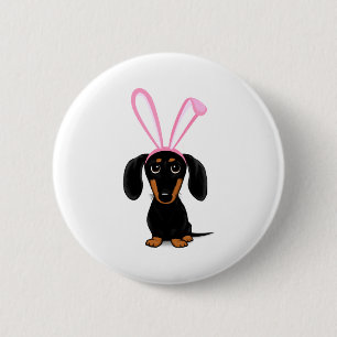 Funny Easter Bunny Dog Black And Tan Dachshund T S Button