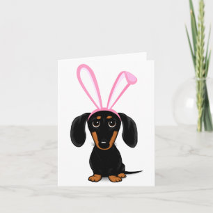 Funny Easter Bunny Dog Black And Tan Dachshund T S Card