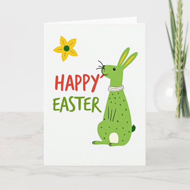 Funny Easter Bunny Greeting Card (Front)