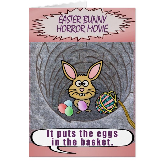 Funny Easter Bunny Horror Movie Card