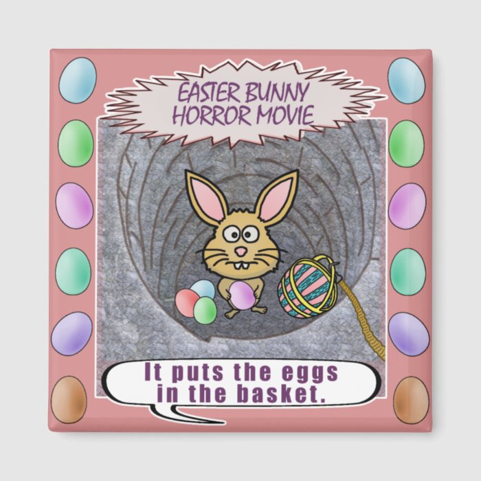 Funny Easter Bunny Horror Movie Fridge Magnets