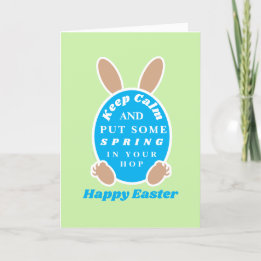 Funny Easter Bunny Keep Calm  Holiday Card