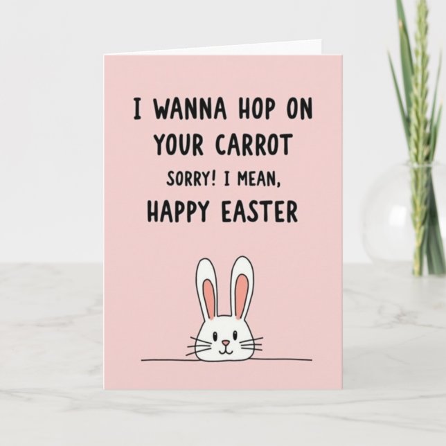 Funny Easter Bunny Oops Card (Front)