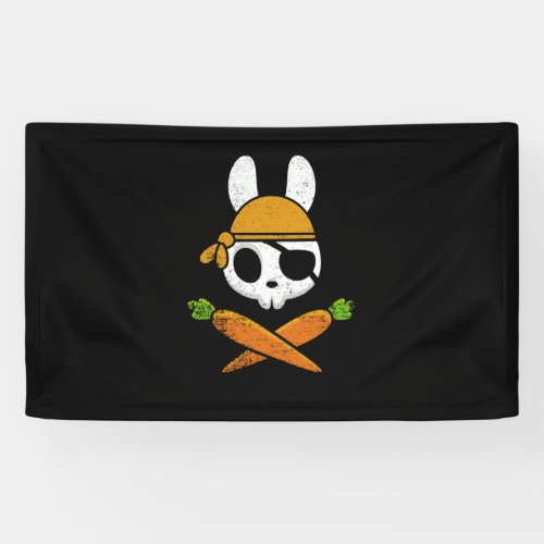 Funny Easter Bunny Rabbit Pirate Skull and Carrot Banner