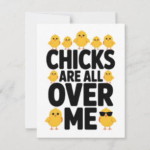 Funny Easter Card Chicks Are All Over Me