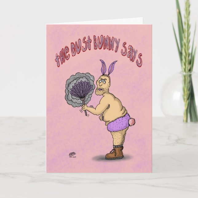 Funny Easter Cards: The Dust Bunny Says Holiday Card (Front)