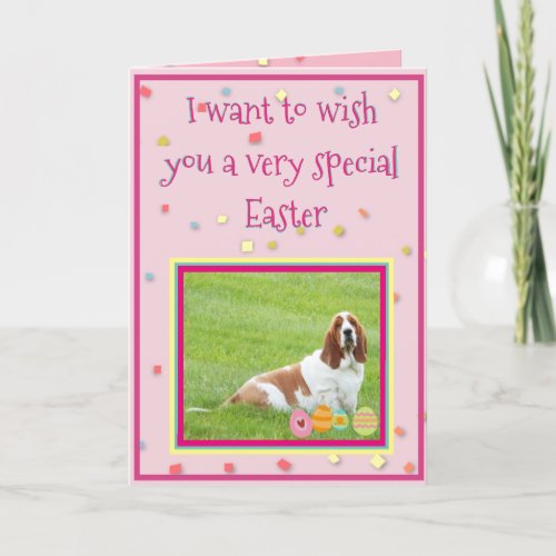 Funny Easter Cards wBasset Hound in Bunny Suit