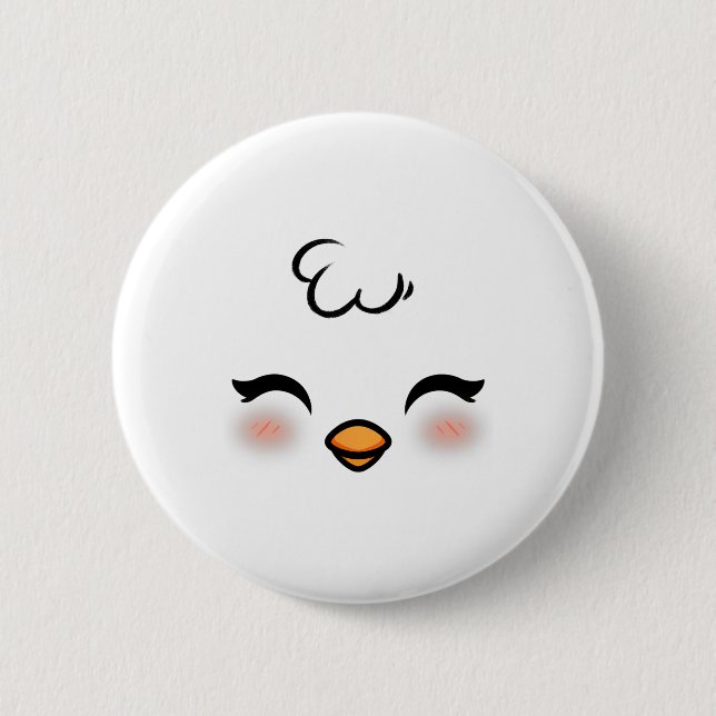 Funny Easter Chick Face Costume Halloween Boys Kid Button (Front)