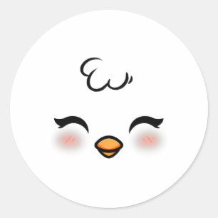 Funny Easter Chick Face Costume Halloween Boys Kid Classic Round Sticker