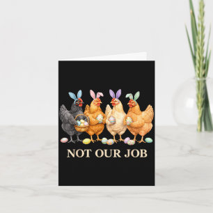 Funny easter chickens wearing bunny ears art card