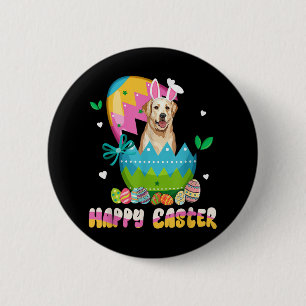 Funny Easter Day Labrador Retriever Dog Bunny Ears Button
