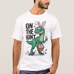 Funny Easter Dinosaur Bunny Egg Hunt T-Shirt