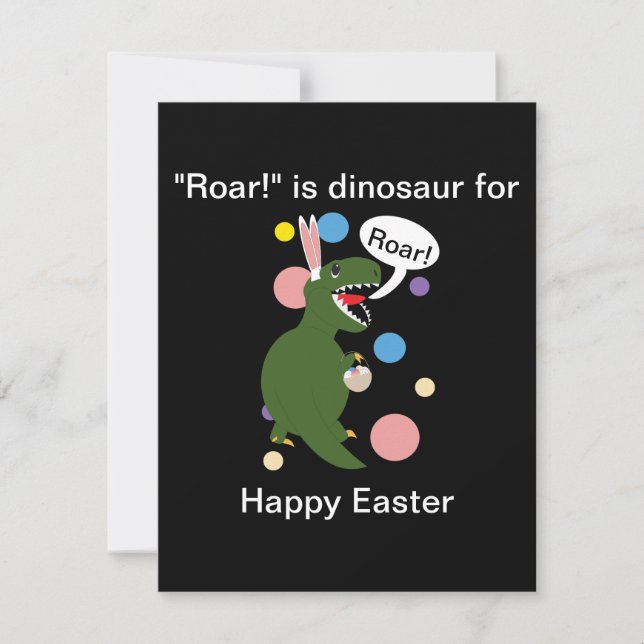 Funny Easter Dinosaur Cute Personalize Postcard (Front)