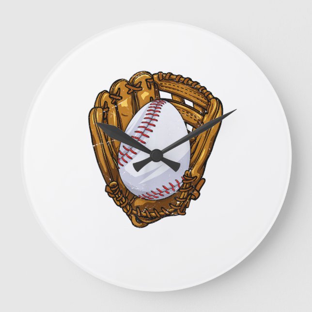 Funny Easter Egg Baseball Egg Hunting Easter Day M Large Clock (Front)