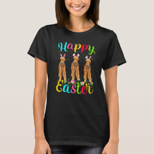 Funny Easter Egg Bunny Airedale Terrier Dog Happy T-Shirt