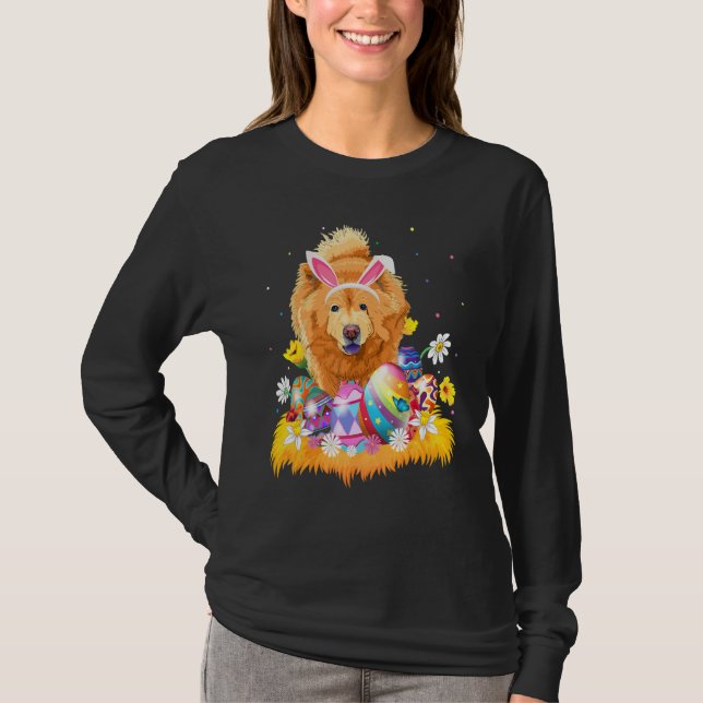 Funny Easter Egg   Chow Chow Dog Easter Sunday T-Shirt (Front)