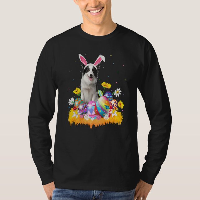 Funny Easter Egg  Collie Dog Easter Sunday T-Shirt (Front)