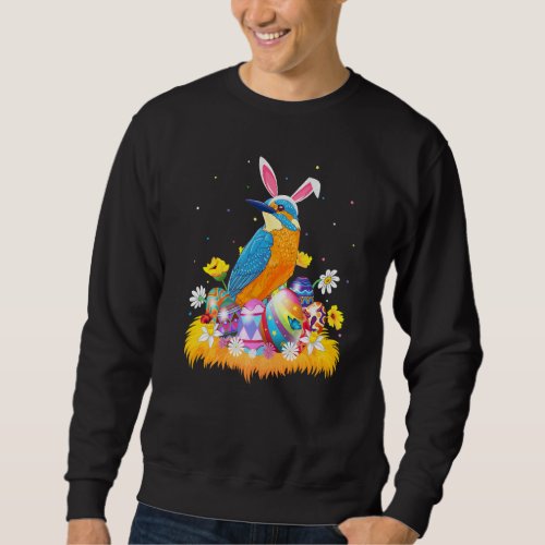 Funny Easter Egg Cute Kingfisher Bird Easter Sunda Sweatshirt