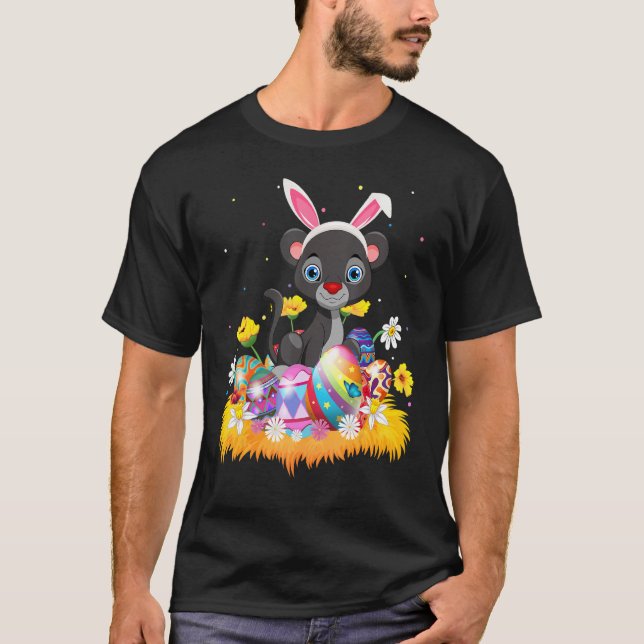 Funny Easter Egg  Cute Panther Easter Sunday 1 T-Shirt (Front)