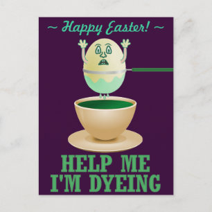 Funny Easter Egg Dyeing Holiday Postcard