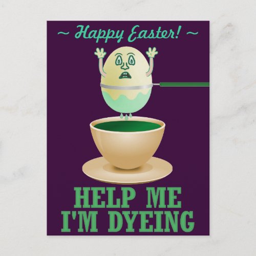Funny Easter Egg Dyeing Holiday Postcard