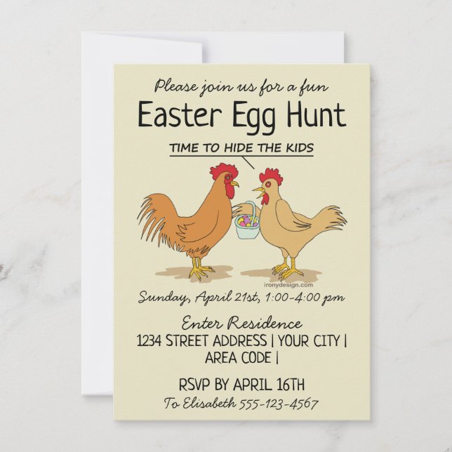 Funny Easter Egg Hunt Invitation (Front)