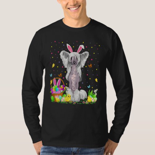 Funny Easter Egg Hunting Chinese Crested Dog Easte T_Shirt