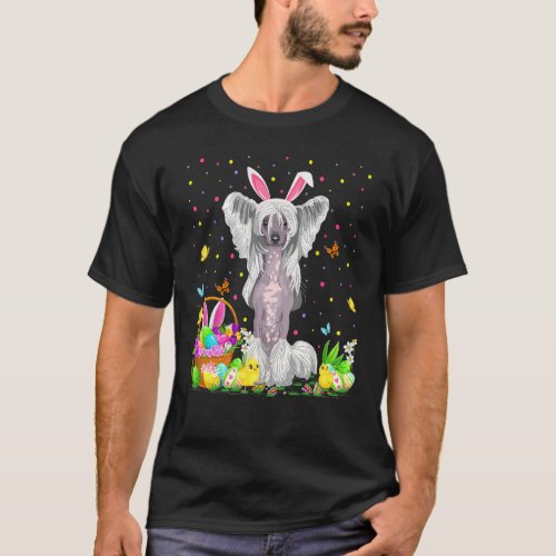 Funny Easter Egg Hunting Chinese Crested Dog Easte T_Shirt