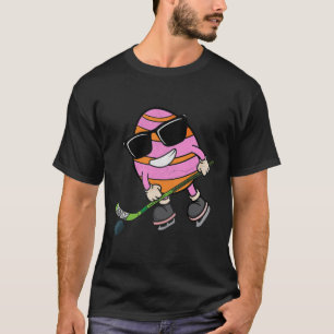 Funny Easter Egg Playing Ice Hockey Sport Lover Bo T-Shirt
