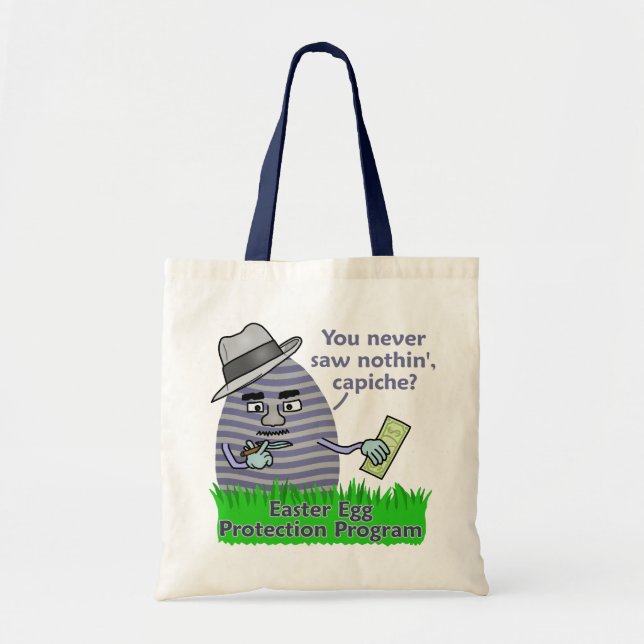 Funny Easter Egg Protection Program Tote Bag (Front)