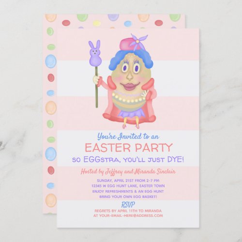 Funny Easter Egg So Eggstra Cute Spring Party Invitation