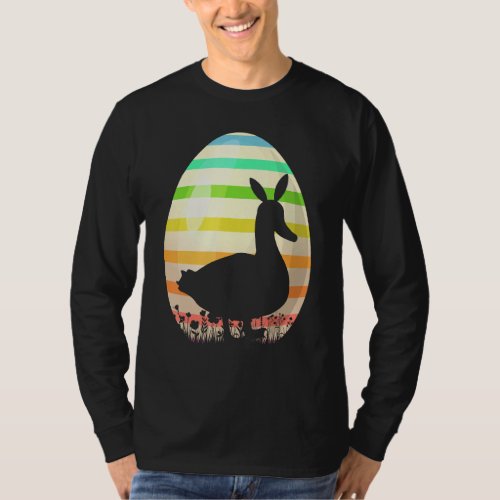 Funny Easter Egg  Vintage Style Duck Bird Easter E T_Shirt