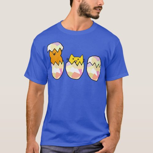 Funny Easter Eggs Cat Among the Chickens T_Shirt