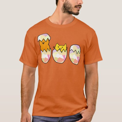 Funny Easter Eggs Cat Among the Chickens T_Shirt