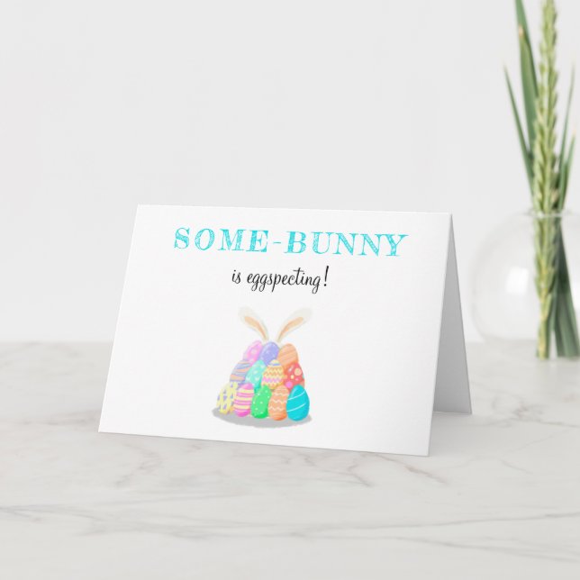 funny Easter eggs pregnancy announcement rabbit (Front)