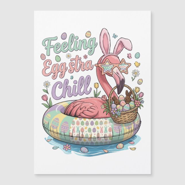 Funny Easter Flamingo Feeling Eggstra Chill Cute (Front)